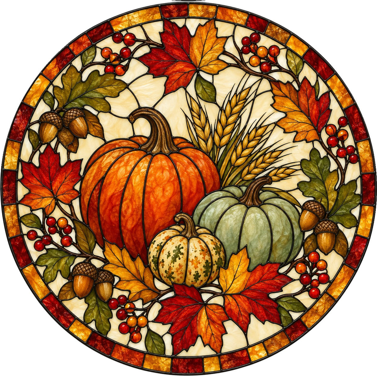Heirloom Harvest Trio Suncatcher Window Ornament for Fall