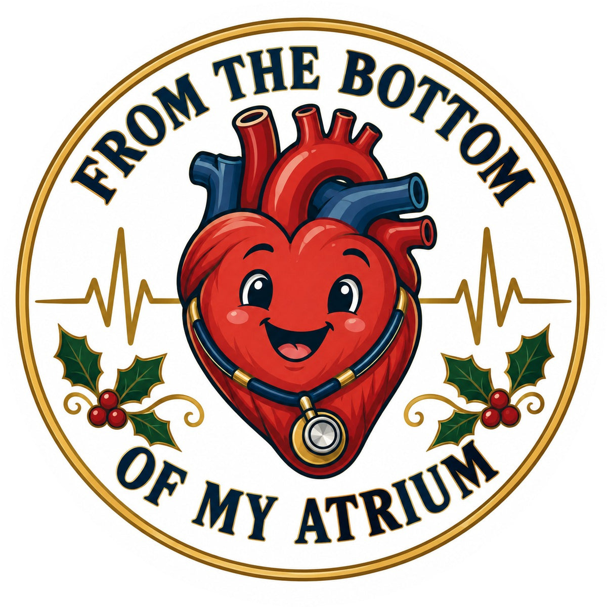 Bottom of My Atrium Badge Ceramic Holiday Ornament, Medical Gift
