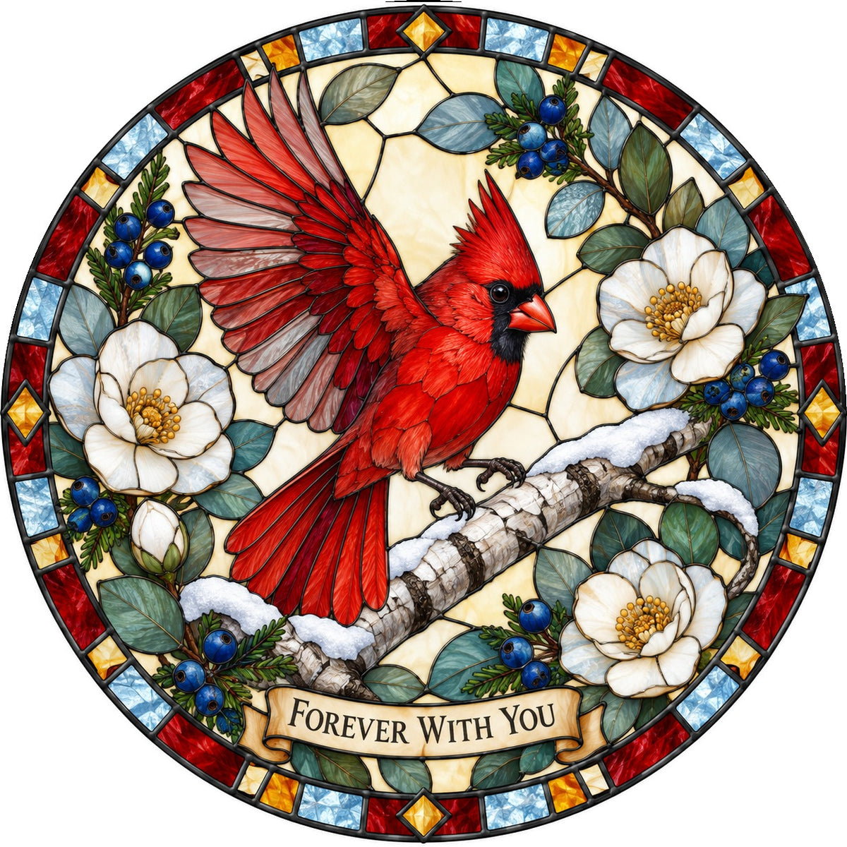 Cardinal Forever With You Memorial Suncatcher Ornament