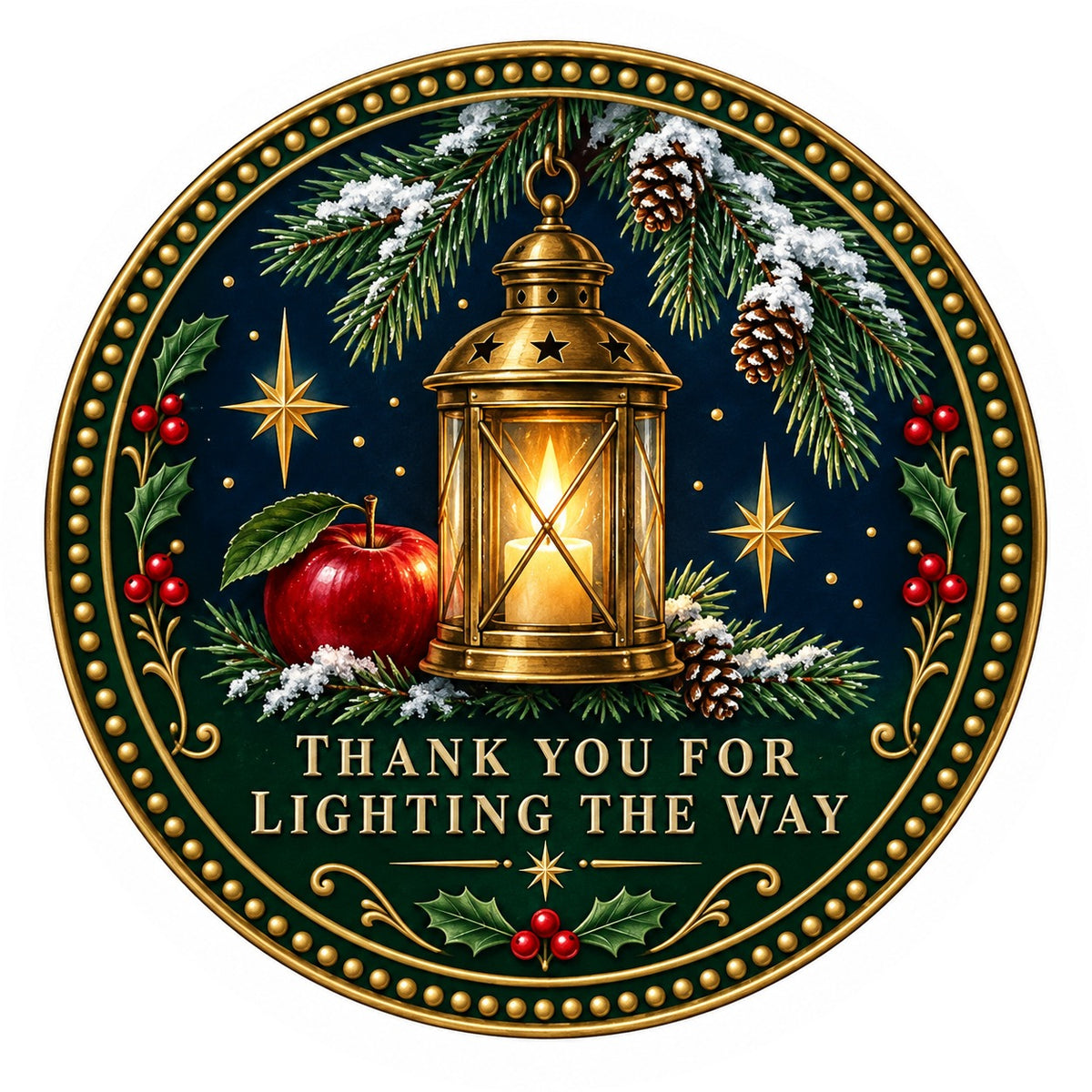 Guiding Lantern Teacher Keepsake Ceramic Holiday Ornament
