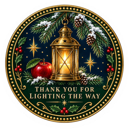 Guiding Lantern Teacher Keepsake Ceramic Holiday Ornament