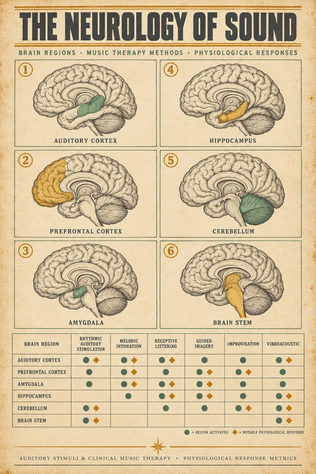 Neurology of Sound Reference Chart Unframed Poster