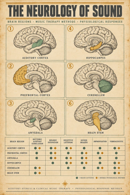 Neurology of Sound Reference Chart Unframed Poster