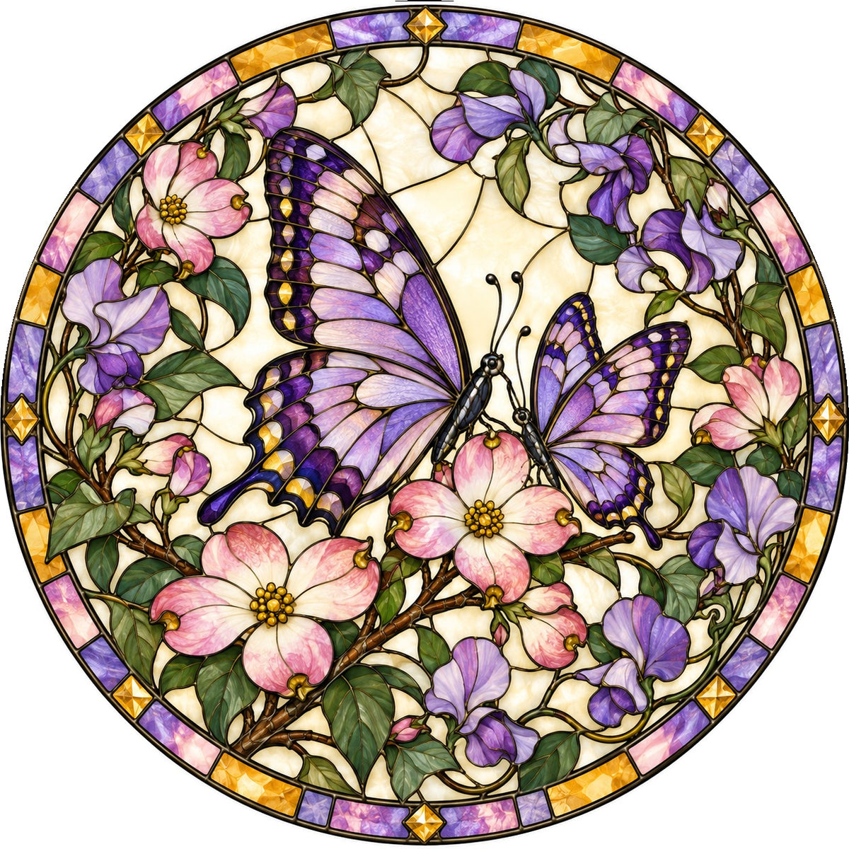 Maternal Wings Butterfly Glass Suncatcher Hanging Window Ornament