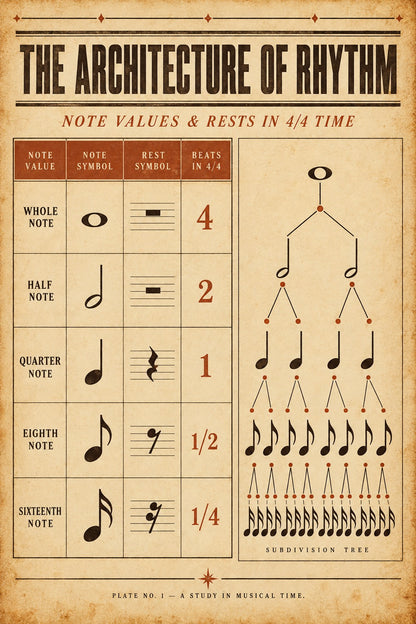 Architecture of Rhythm Reference Chart Music Poster