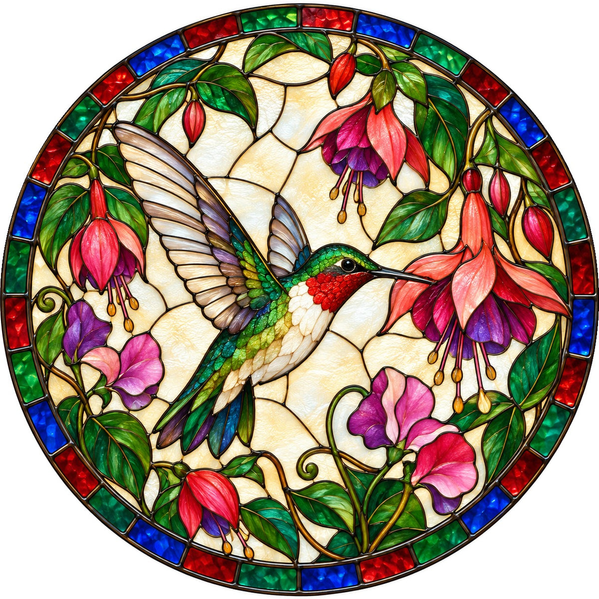 Ruby Hummingbird Suncatcher Window Hanging Ornament for Garden Lovers