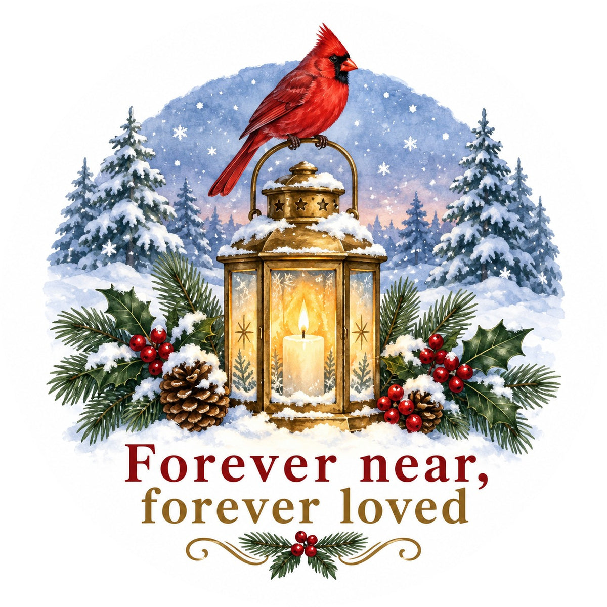 Lantern of Remembrance Memorial Christmas Ornament with Cardinal