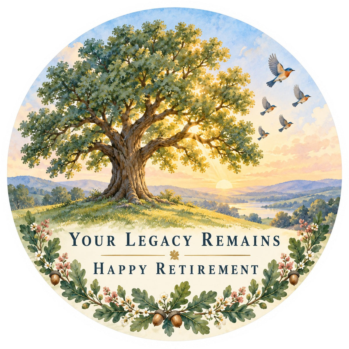 Retirement Legacy Oak Tree Ceramic Ornament, Coworker Farewell Keepsake