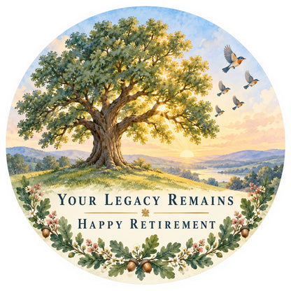 Retirement Legacy Oak Tree Ceramic Ornament, Coworker Farewell Keepsake