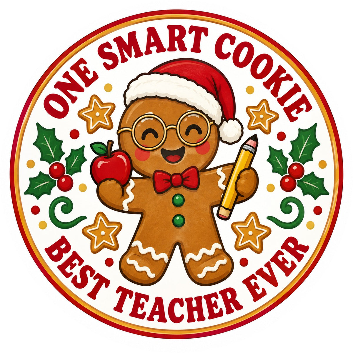 Smart Cookie Teacher Christmas Ornament, Holiday Gift for Educators
