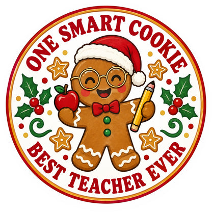 Smart Cookie Teacher Christmas Ornament, Holiday Gift for Educators