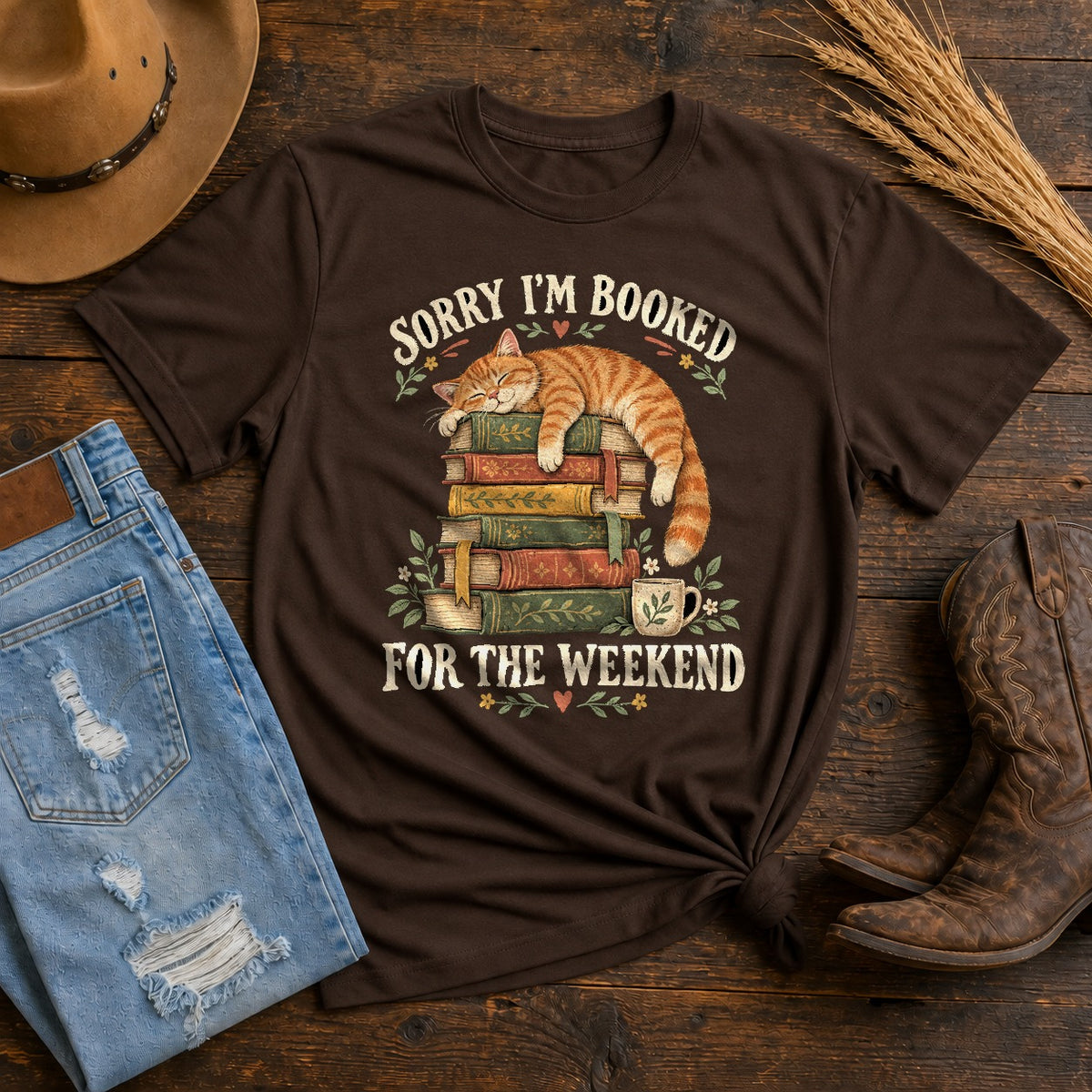 Fully Booked Sleeping Cat Comfort Colors T-Shirt