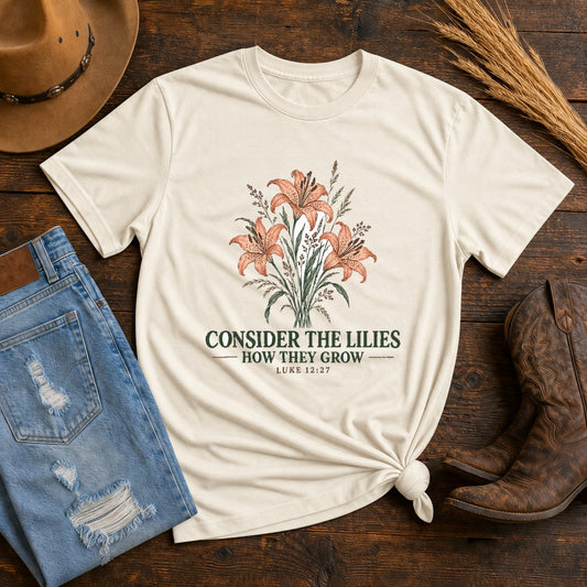Consider the Lilies Comfort Colors Graphic T-Shirt in Ivory