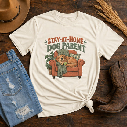 Stay-At-Home Dog Parent Comfort Colors T-Shirt, Ivory Graphic Tee