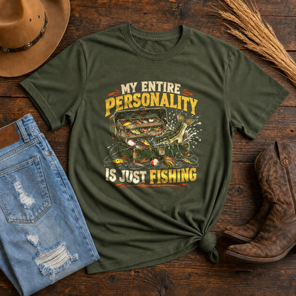 Comfort Colors Fishing Graphic T-Shirt, Tackle Box Humor Tee