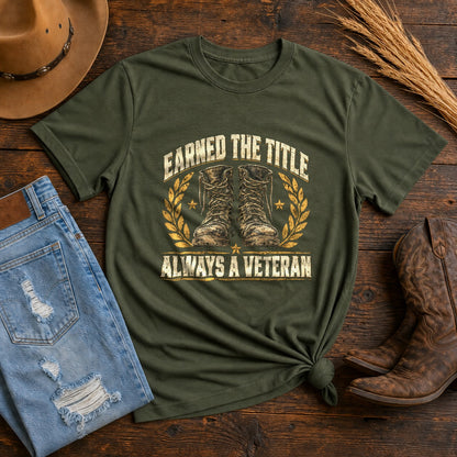 Comfort Colors Earned the Title Veteran Graphic T-Shirt, Moss