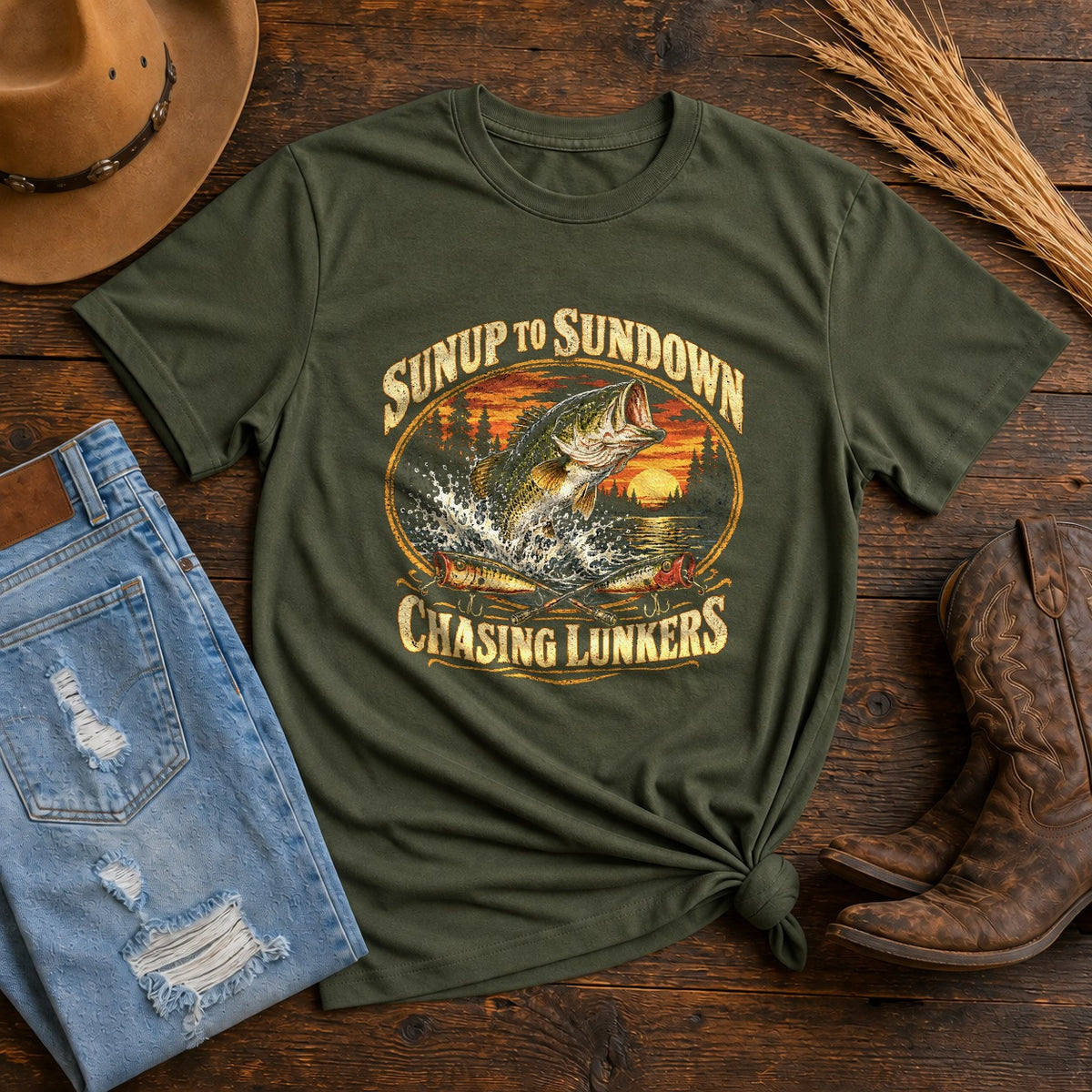 Chasing Lunkers Bass Fishing Comfort Colors T-Shirt