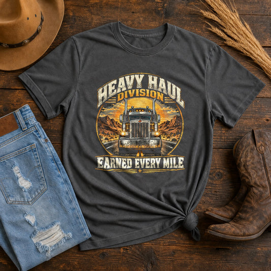 Comfort Colors T-Shirt, Earned Every Mile Trucker Workwear