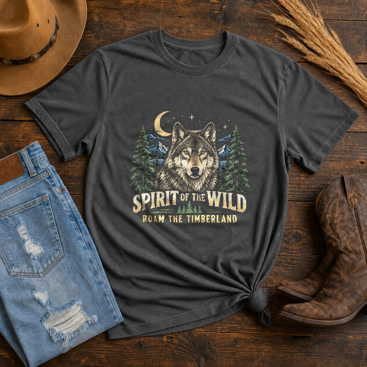 Comfort Colors Spirit of the Timberland Wolf Graphic T-Shirt