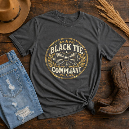 Comfort Colors T-Shirt, Black Tie Compliant Novelty Graphic Tee
