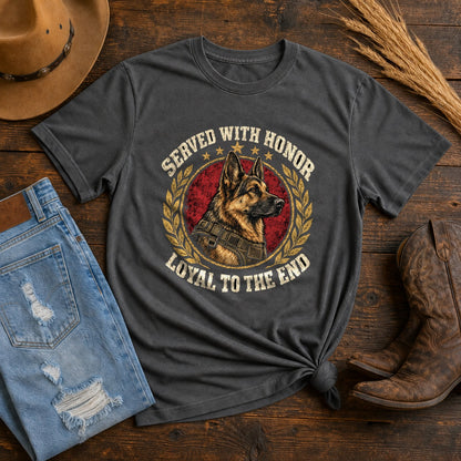 Loyal Vanguard Veteran Canine Badge Comfort Colors T-Shirt