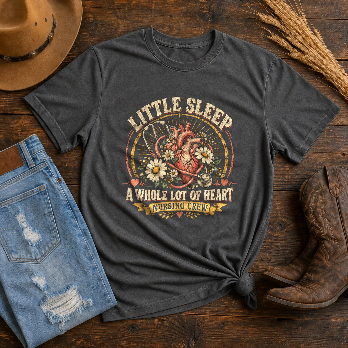 Nurse Crew Comfort Colors T-Shirt, Whole Lot of Heart