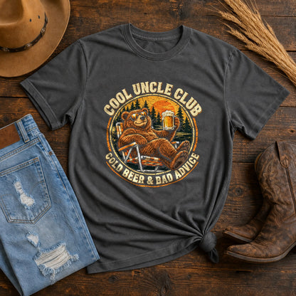 Cool Uncle Club Comfort Colors Graphic T-Shirt, Beer Lover Gift