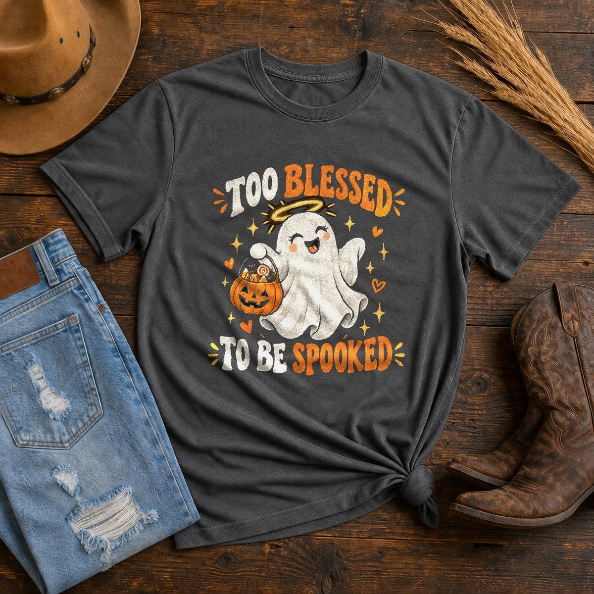 Too Blessed To Be Spooked Comfort Colors T-Shirt, Christian Graphic