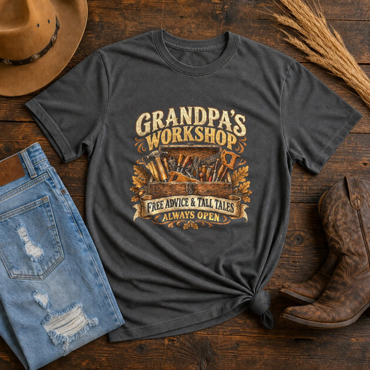 Grandpa Workshop Comfort Colors T-Shirt, Tool Graphic Tee