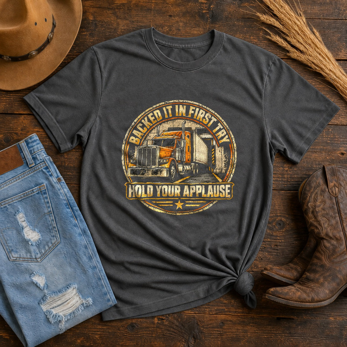 Backing Champion Trucker Comfort Colors T-Shirt, Truck Driving Humor Tee