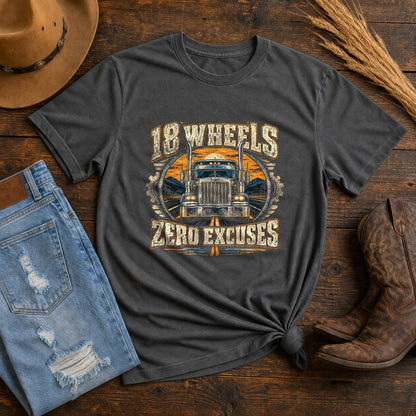 Comfort Colors T-Shirt, Eighteen Wheels Trucker Graphic