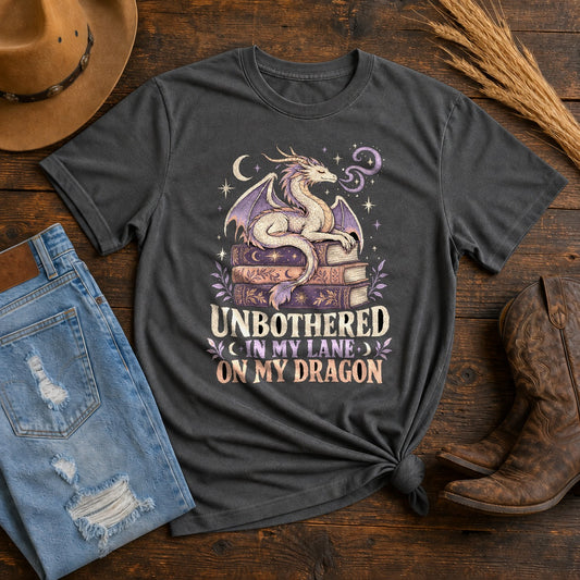 Unbothered Dragon Lane Comfort Colors T-Shirt, Bookish Romantasy Tee