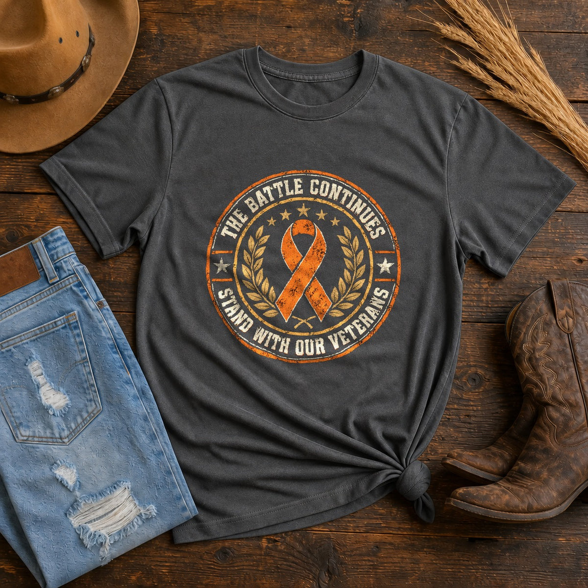 Orange Ribbon Veteran Solidarity Comfort Colors T-Shirt