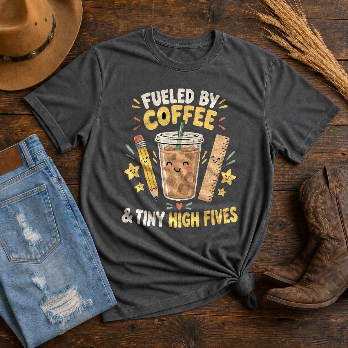 Tiny High Fives Comfort Colors T-Shirt, Teacher Graphic