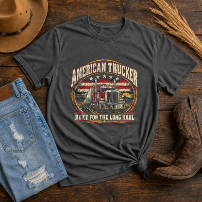 American Trucker Comfort Colors T-Shirt, Long Haul Graphic Tee