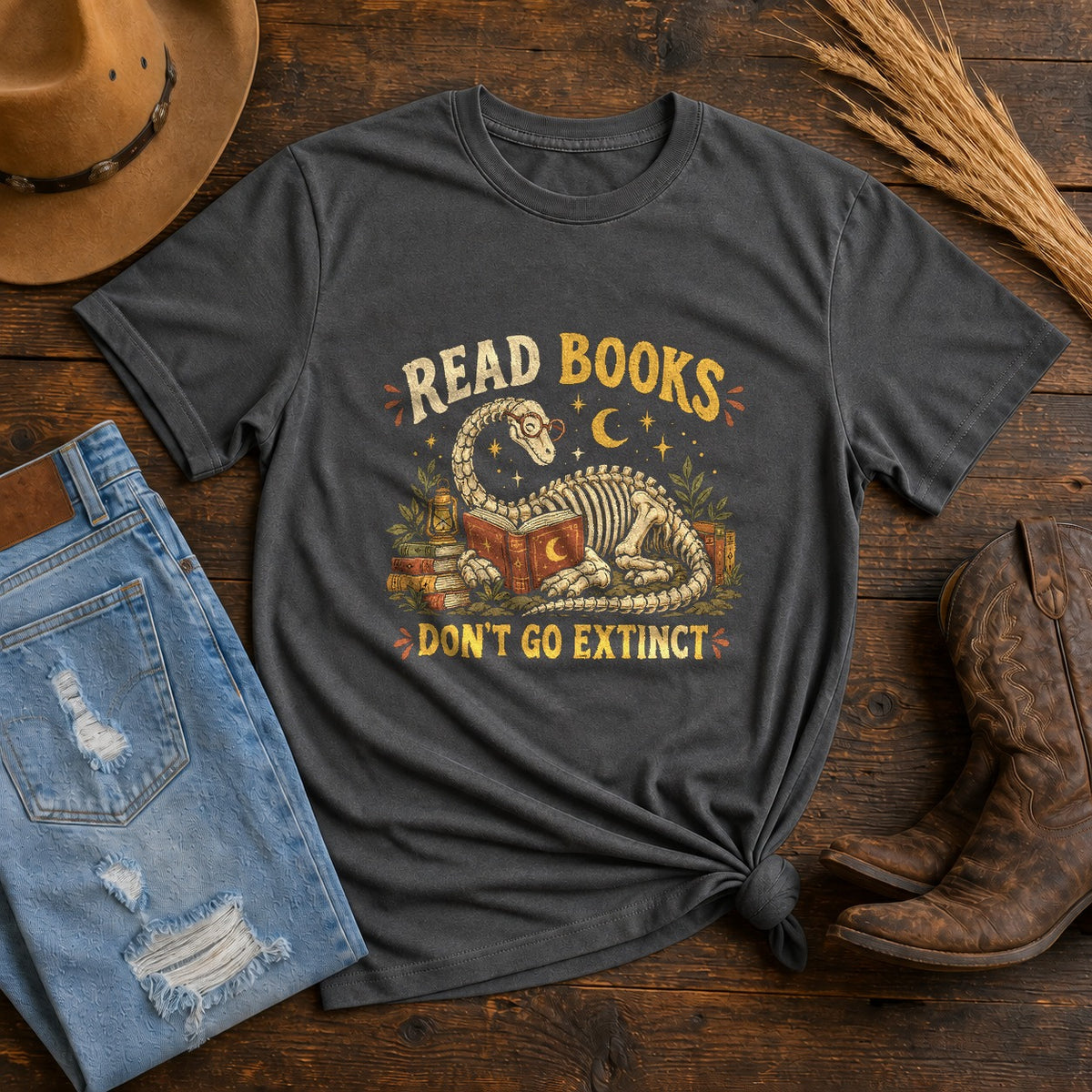 Comfort Colors T-Shirt, Read Books Dinosaur Graphic Tee