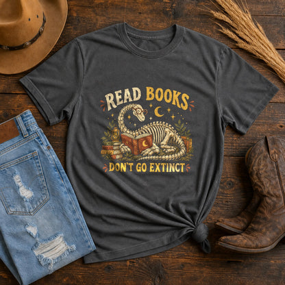 Comfort Colors T-Shirt, Read Books Dinosaur Graphic Tee
