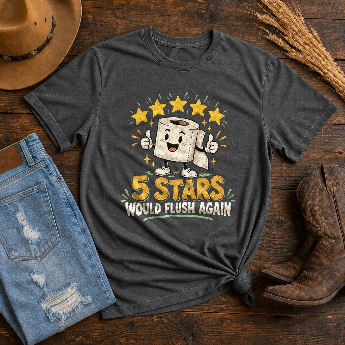 Five Star Review Comfort Colors T-Shirt in Pepper