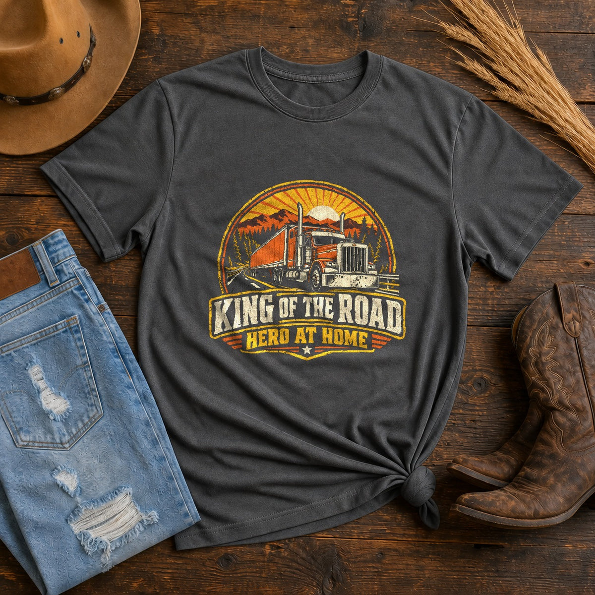 Comfort Colors King of the Road Trucker Dad Graphic T-Shirt