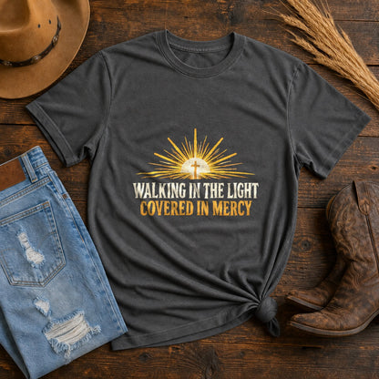 Comfort Colors Walking in the Light Christian Streetwear T-Shirt