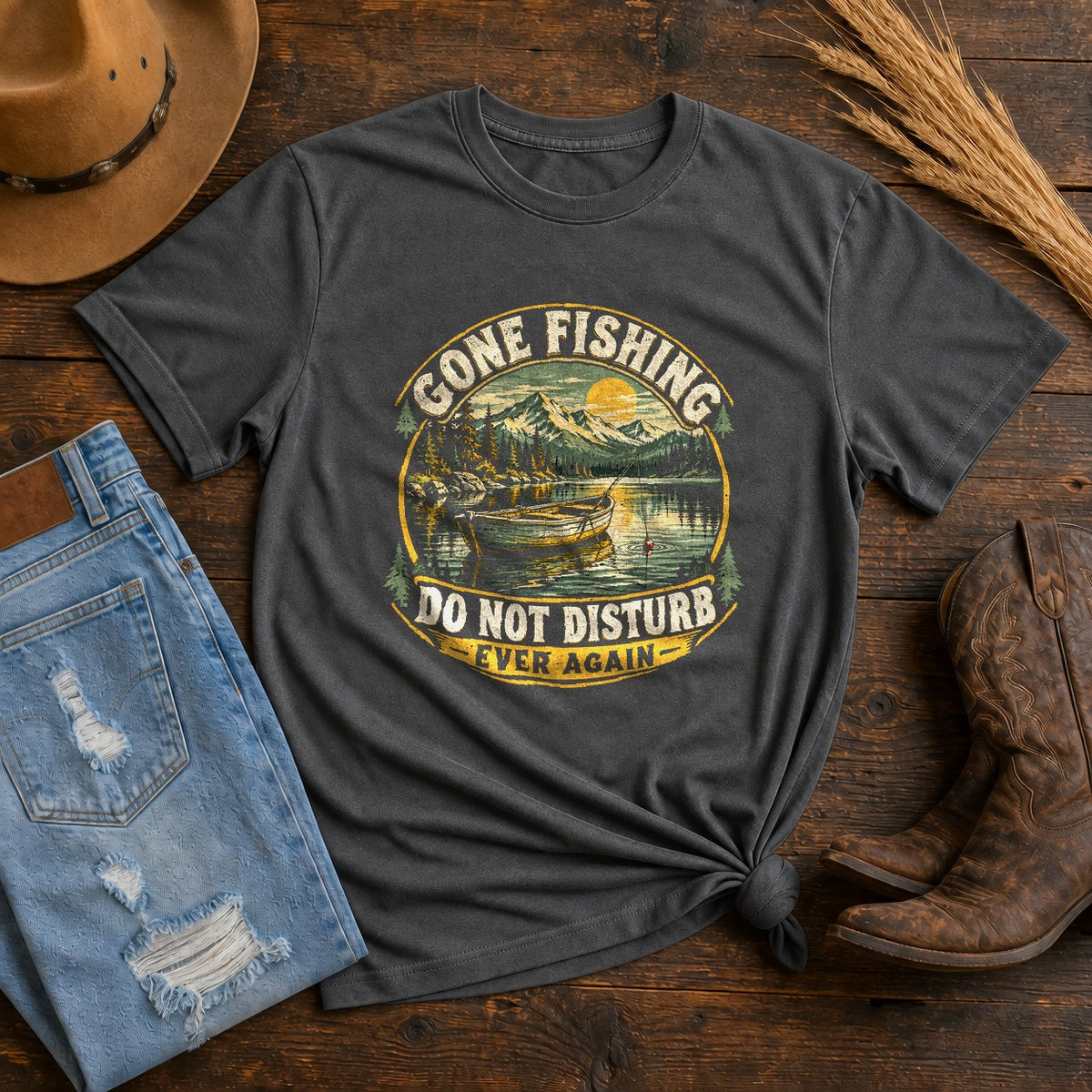 Gone Fishing Forever Comfort Colors T-Shirt, Lake Retirement Tee