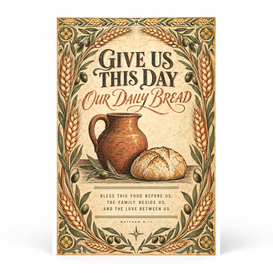 Give Us This Day Bible Scripture Poster, Daily Bread Kitchen Wall Art