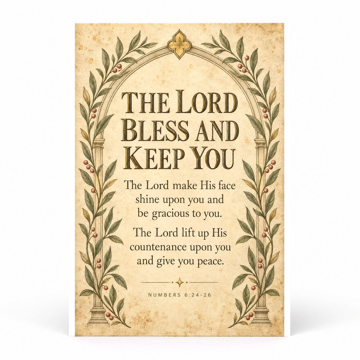 Aaronic Blessing Arch Poster, Numbers 6 Scripture Nursery Wall Art