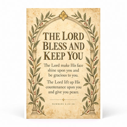 Aaronic Blessing Arch Poster, Numbers 6 Scripture Nursery Wall Art