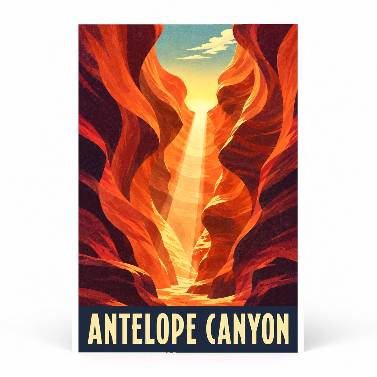 Antelope Canyon Vintage Travel Poster, Southwest Wall Art