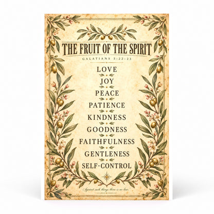 Botanical Fruit of the Spirit Scripture Poster