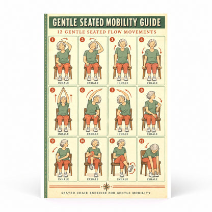 Gentle Seated Mobility Guide Poster, Chair Exercise Chart