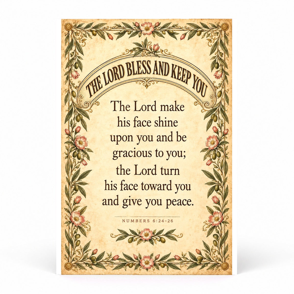 Aaronic Blessing Scripture Poster, Minimalist Christian Art Print