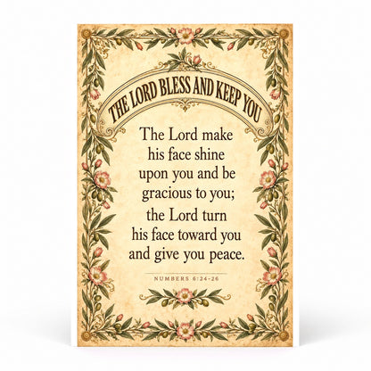 Aaronic Blessing Scripture Poster, Minimalist Christian Art Print