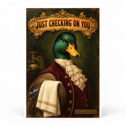 Aristocratic Duck Bathroom Attendant Funny Wall Art Poster